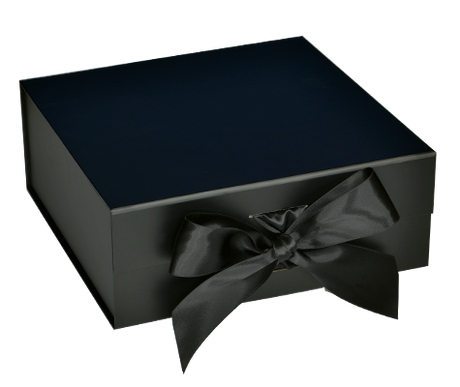 Matte Black - Magnetic Ribbon Tie Gift Box - 10 x 10 x 4-1/2"