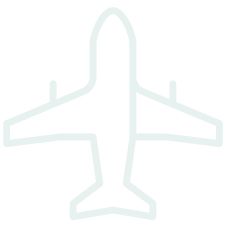 Outline of an airplane viewed from above.